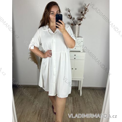 Damen Kurzarmtunika (uni xL / 2XL) TURKISH FASHION TM9200691 -   weiß -   2XL/3XL