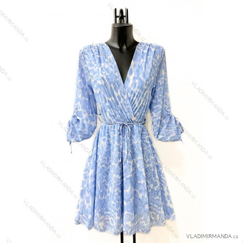 Langärmeliges Sommerkleid für Damen (Einheitsgröße S/M) ITALIAN FASHION IMPES238990 hellblau