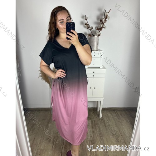 Shirt verlängert 3/4 Langarm Damen (L/XL/2XL ONE SIZE) ITALIAN FASHION IM423025 58/60 růžová světlá