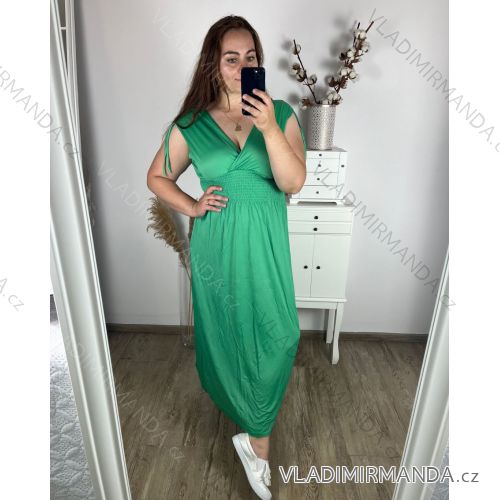 Langes, elegantes Icecool-Kurzarmkleid für Damen (M/L, XL/XXL) AINUOSI ITALIAN FASHION IMB239970