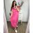 Langes, elegantes Icecool-Kurzarmkleid für Damen (M/L, XL/XXL) AINUOSI ITALIAN FASHION IMB239970