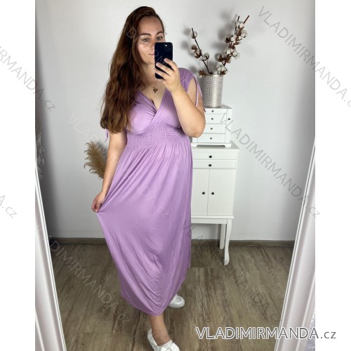 Langes, elegantes Icecool-Kurzarmkleid für Damen (M/L, XL/XXL) AINUOSI ITALIAN FASHION IMB239970