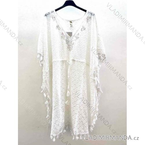 Langes Chiffon-Kurzarmkleid für Damen (S/M ONE SIZE) ITALIAN FASHION IMWGM23456