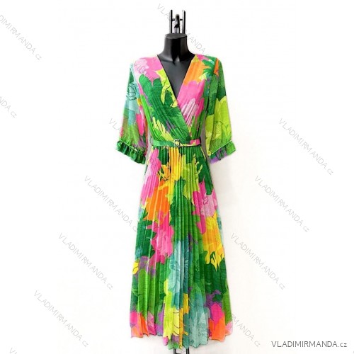 Langärmeliges Sommerkleid für Damen (Einheitsgröße S/M) ITALIAN FASHION IMPES238990 grün