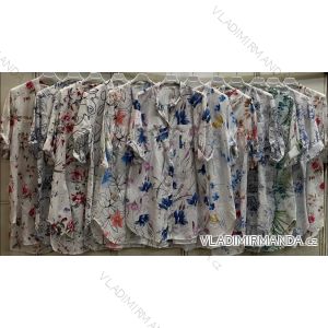 Hemd Musselin verlängert 3/4 Langarm Damen (40/42/44 EINHEITSGRÖSSE) ITALIAN FASHION IM424360