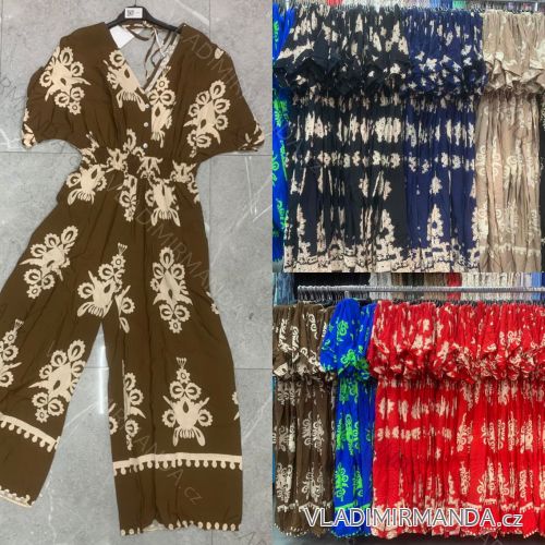 Langer Overall mit Anhänger 3/4 Langarm Damen Übergröße (50-58) ITALIAN FASHION IMWEC24016