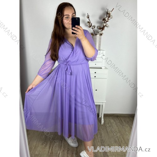 Langarm-Hemdkleid für Damen (S/M EINHEITSGRÖSSE) ITALIAN FASHION IMWD232607 lila 50/52