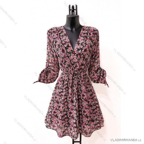 Langärmeliges Sommerkleid für Damen (Einheitsgröße S/M) ITALIAN FASHION IMPES238990 pink