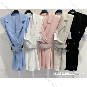 Langes Chiffon-Kurzarmkleid für Damen (S/M ONE SIZE) ITALIAN FASHION IMWGS231048