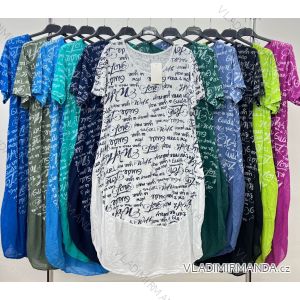 Šaty košilové oversize krátký rukáv dámské (M/L//XL ONE SIZE) ITALSKÁ MÓDA IM422525