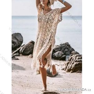 Langes Chiffon-Kurzarmkleid für Damen (S/M ONE SIZE) ITALIAN FASHION IMWGM23456