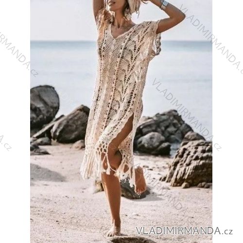 Langes Chiffon-Kurzarmkleid für Damen (S/M ONE SIZE) ITALIAN FASHION IMWGM23456