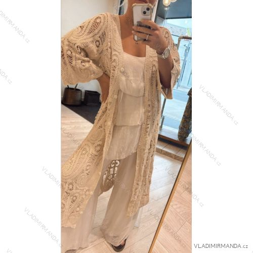 Kleid mit Knöpfen und geknöpften Damen (uni s-m) ITALIAN FASHION IM2203948