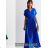 Langes Chiffon-Kurzarmkleid für Damen (S/M ONE SIZE) ITALIAN FASHION IMWGS231048