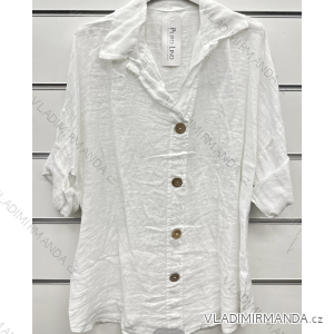 Damen-Tunika mit kurzen Ärmeln in Übergröße (Einheitsgröße S/M) ITALIAN FASHION IMPSH2322161