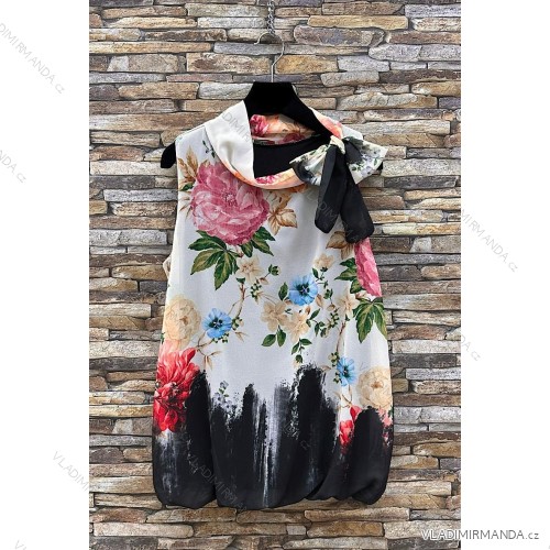 Langärmeliges Sommerkleid für Damen (Einheitsgröße S/M) ITALIAN FASHION IMPES238990 schwarz 