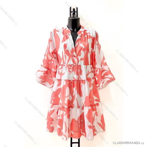 Langärmliges Sommerkleid für Damen in Übergröße (Einheitsgröße S/M) ITALIAN FASHION IMPES239554-1 růžová lososová 
