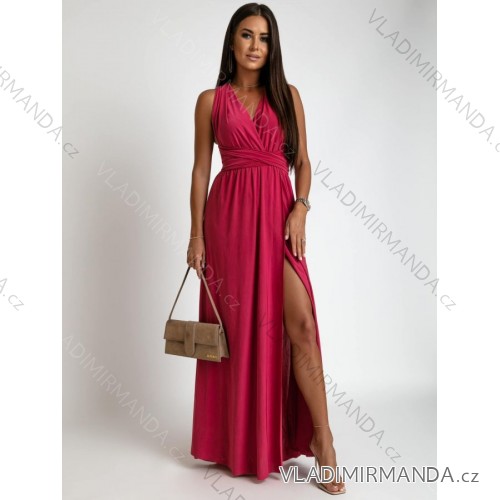 Damenkleid mit langen Trägern und variabler Krawatte (S/M/L/XL Einheitsgröße) ITALIAN FASHION IMM223000HG – Fuchsia Pink – S/M