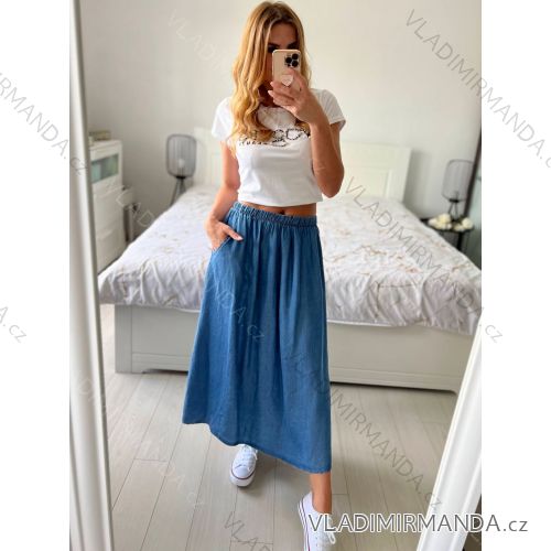 Damen Warmes Langarmkleid (L / XL ONE SIZE) ITALIAN FASHION IM421MIA S / M dunkelblau