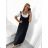 Shirt verlängert 3/4 Langarm Damen (L/XL/2XL ONE SIZE) ITALIAN FASHION IM423025 -   schwarz -   48/50