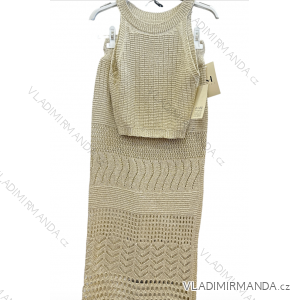 Gestricktes Sommer-Top- und Rock-Set für Damen (Einheitsgröße S/M) ITALIAN FASHION IMPSH2411165