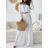 Langes Chiffon-Kurzarmkleid für Damen (S/M ONE SIZE) ITALIAN FASHION IMWGS231048