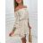 Langes Chiffon-Kurzarmkleid für Damen (S/M ONE SIZE) ITALIAN FASHION IMWGS231048