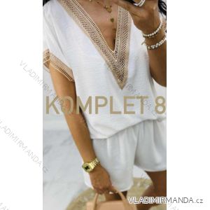 Langes Chiffon-Kurzarmkleid für Damen (S/M ONE SIZE) ITALIAN FASHION IMWGS231048