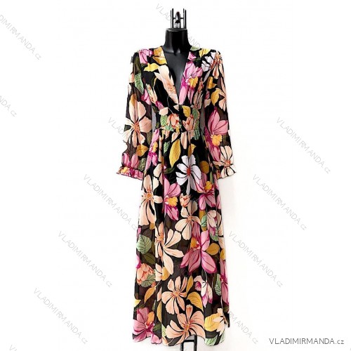 Langärmeliges Sommerkleid für Damen (Einheitsgröße S/M) ITALIAN FASHION IMPES238990 květovaná S / M