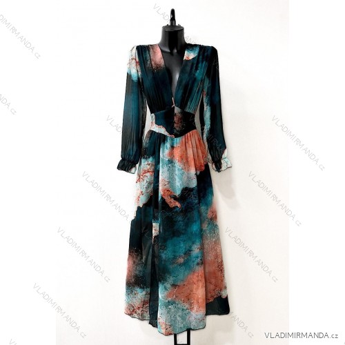 Langärmeliges Sommerkleid für Damen (Einheitsgröße S/M) ITALIAN FASHION IMPES238990 schwarz S / M