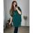 Shirt verlängert 3/4 Langarm Damen (L/XL/2XL ONE SIZE) ITALIAN FASHION IM423025  schwarz