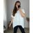 T-Shirt Tunika Kurzarm Damen mit Perlen (uni sl) ITALIAN Fashion IM418240