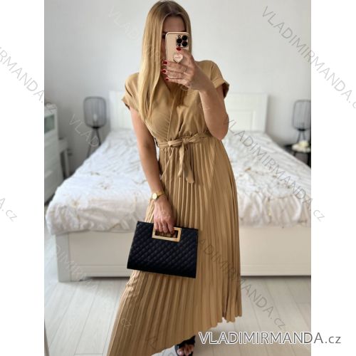 Shirt verlängert 3/4 Langarm Damen (L/XL/2XL ONE SIZE) ITALIAN FASHION IM423025 S / M béžová mandlová