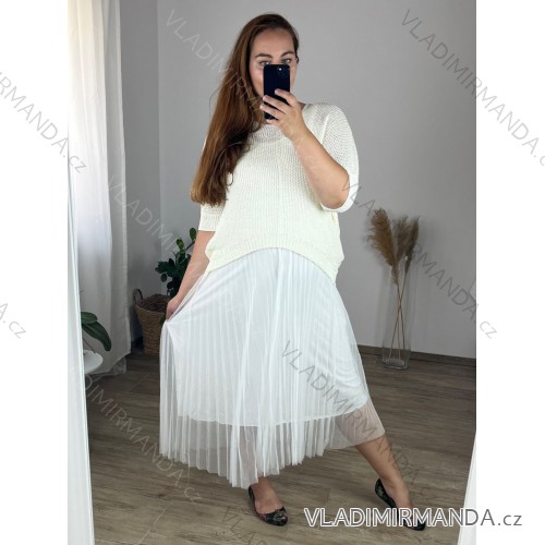 Langes Kleid mit Pullover Damen Übergröße (46/48) ITALIAN FASHION IMWEC24027 -   weiß -   46/48