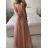 Langes Party-Elegantes Sommerkleid für Damen (Einheitsgröße S/M) ITALIAN FASHION IMPSH233584 Rosa S/M