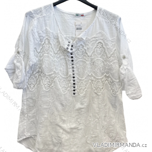Damen-Tunika mit kurzen Ärmeln in Übergröße (Einheitsgröße S/M) ITALIAN FASHION IMPSH2322161