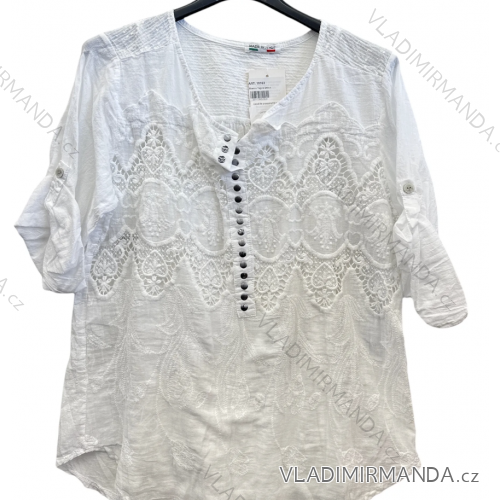 Damen-Tunika mit kurzen Ärmeln in Übergröße (Einheitsgröße S/M) ITALIAN FASHION IMPSH2322161