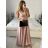 Langes Chiffon-Kurzarmkleid für Damen (S/M ONE SIZE) ITALIAN FASHION IMWGM23456