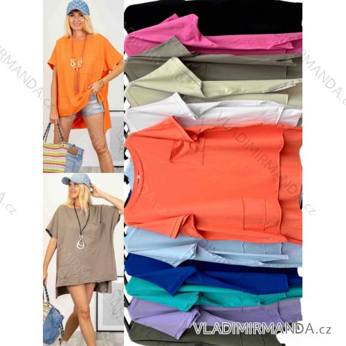 Tunika mit Anhänger Langarm Damen Plus Size (3XL/4XL ONE SIZE) ITALIAN FASHION IMWT23209