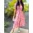 Langes Chiffon-Kurzarmkleid für Damen (S/M ONE SIZE) ITALIAN FASHION IMWGM23456