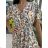Langes Chiffon-Kurzarmkleid für Damen (S/M ONE SIZE) ITALIAN FASHION IMWGM23456