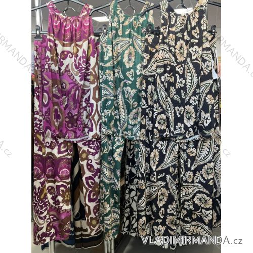 Sommer-Tunika-Set für Damen mit langen Ärmeln und Rock mit langen Tupfen (uni s / m) ITALIAN FASHION IMM20118