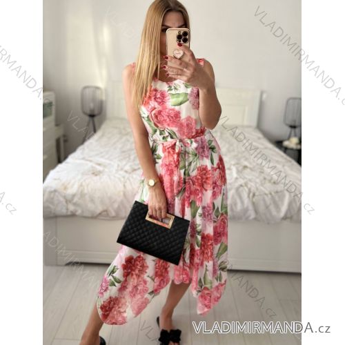 Kleid mit 3/4 Ärmeltasche für Damen (uni sl) ITALIAN Fashion IM3181746 S / M pink
