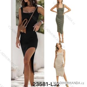 Langes trägerloses Sommerkleid aus Satin für Damen (S / M / L ONE SIZE) ITALIAN FASHION IMM22694