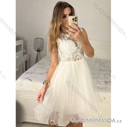 Elegantes, ärmelloses, kurzes Ball- und Partykleid für Damen (Einheitsgröße S/M) ITALIAN FASHION IMM22PL19801KR