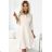 286-7 SANDY Ausgestelltes Hemdblusenkleid mit Gürtel - beige