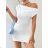Langes trägerloses Sommerkleid aus Satin für Damen (S / M / L ONE SIZE) ITALIAN FASHION IMM22694