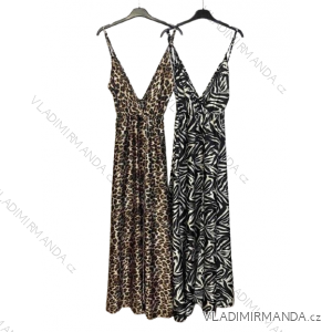 Langes trägerloses Sommerkleid aus Satin für Damen (S / M / L ONE SIZE) ITALIAN FASHION IMM22694