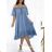 Langes Chiffon-Kurzarmkleid für Damen (S/M ONE SIZE) ITALIAN FASHION IMWGM23456