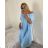 Šaty košilové oversize krátký rukáv dámské (M/L//XL ONE SIZE) ITALSKÁ MÓDA IM422525